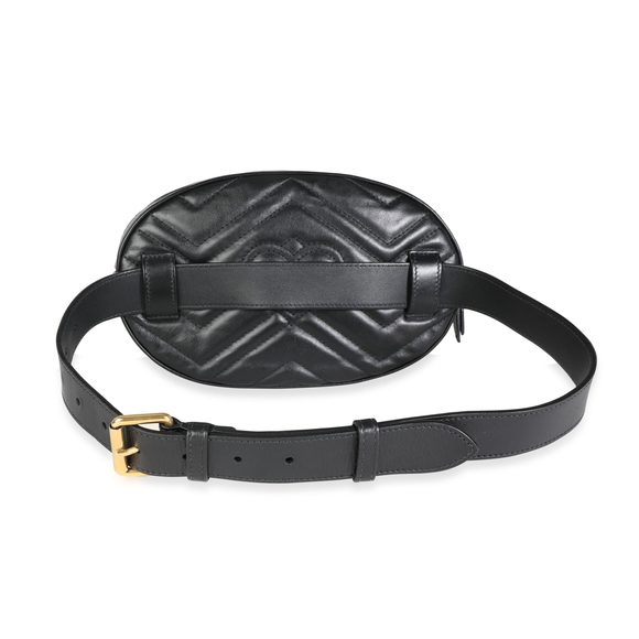 Gucci Black Matelassé Marmont Animal Studs Belt Bag - Picture 3 of 6